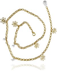 Eyeconic by Samar Ajram - Chain Belt With Pearl Flower Charms - Lyst