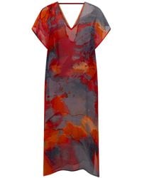 Belyed Handcraft - Coralia – Chiffon Double V-Neck Cover-Up By Belyed - Lyst