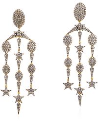 Artisan - Diamond Chandelier Earrings 18k Gold 925 Sterling Silver - Lyst