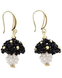 Farra - Beaded Mushroom Playful Earrings - Lyst