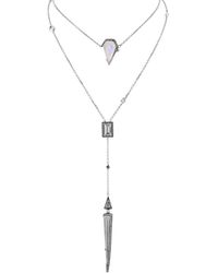 SALLY SKOUFIS - Light Necklace With Natural Diamond & Moonstone - Lyst