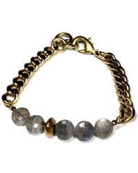 Rachel Nathan - Remix: Labradorite Coin & Brass Stone Bracelet - Lyst