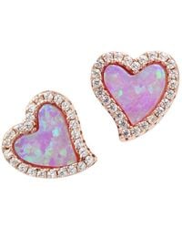 KAMARIA - Amore Heart Stud Earrings - Lyst