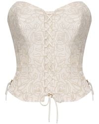 Elsava - Ivory Bloom Corset - Lyst