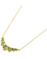 Harfi - Graduated Round Peridot Stones Plated Necklace - Lyst