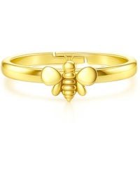 Unaloe - Sterling With Plated Small Bee Ring – Symbolic, Nature-Inspired, Adjustable - Lyst