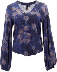 lords of harlech - Val Lans Floral Lyocell Stretch V-Neck Top - Lyst