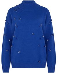 Sour Figs - Gemstone-Embellished High-Neck Jumper - Lyst