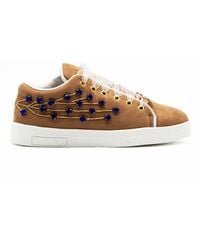 Rettrose - Millie Luxury Desert Storm Suede Handmade Embellished Tennis Shoe - Lyst
