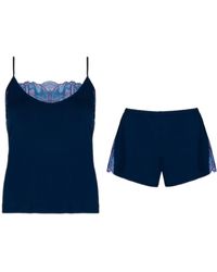 Oh!Zuza - Pajamas Set Of Camisole & Shorts With Two-color Lace - Lyst