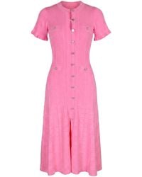 Modenaire - Textured Knit Dress Structured Button Front - Lyst