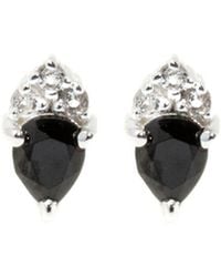 NASI SILVER - Pear Atarah Studs- Onyx & Topaz - Lyst