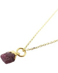 Harfi - Raw Ruby Plated July Birthstone Necklace - Lyst