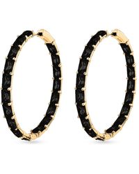 SALLY SKOUFIS - Inspired Hoop Earrings With Made Cz Diamond Stimulant - Lyst