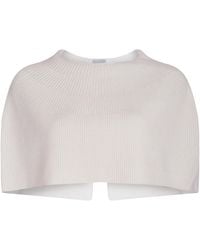 London Atelier Byproduct - Neutrals Cream Mohair Wool Knitted Cape - Lyst