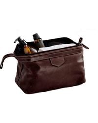 Posh Totty Designs - Leather Washbag With Hinged Zip Opening - Lyst