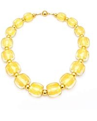 Gold & Honey - Beaded Lucite Necklace For Brunch - Lyst