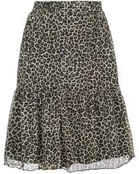 Conquista - Leopard Print Layered Midi Skirt - Lyst