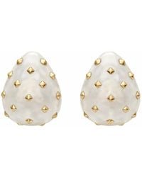 Michael Nash Jewelry - Maristella Mother Of Pearl Studded Resin Pierced Hoop Earrings - Lyst