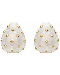 Michael Nash Jewelry - Maristella Mother Of Pearl Studded Resin Pierced Hoop Earrings - Lyst