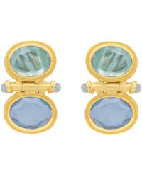 Marcia Moran - Neutrals Bastille Aqua And Tanzanite Earrings - Lyst