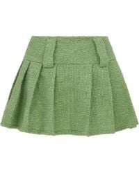 Sour Figs - Metallic Thread Pleated Bouclé Tweed Mini Skirt - Lyst