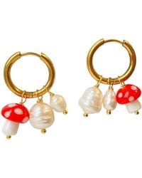 Smilla Brav - Mushroom Pearl Hoop Earrings Glückspilz - Lyst
