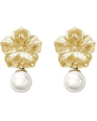 Agora Jewellery - Bavella Mini Round Pearl Earrings - Lyst