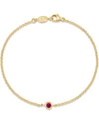 Dower & Hall - Single Ruby Dewdrop Chain Bracelet - Lyst