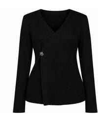 Nuvv Collection - Ivory Ribbed Wrap Knit- Sweater - Lyst