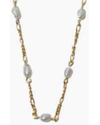 Argento Vivo - Freshwater Pearl Figaro Chain Necklace - Lyst
