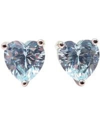 Harfi - Topaz Heart Sterling Stud Gemstone Earrings - Lyst