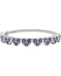 Harfi - Sterling Sapphire September Birthstone Heart Eternity Ring - Lyst