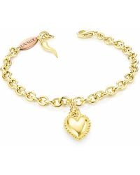 Unaloe - Plated Sterling Bracelet With Heart & Cornicello Charms – Elegant Symbolic Jewelry For - Lyst