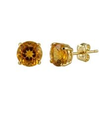 Spero London - 9Ct Solid Topaz Stud Earrings - Lyst