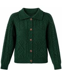 Yumi' - Cable Knit Boxy Jacket - Lyst