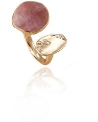 Rare Matters Jewelry - Strawberry Quartz Gemstone Huggie Ring - Lyst