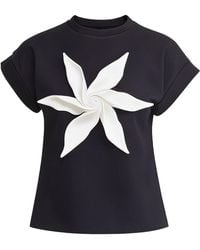 Julia Allert - Crew-Neck Jersey T-Shirt With Flower - Lyst