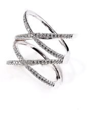 Mineralgems•Studio - Double Cross Ring With Cubic Zirconia - Lyst
