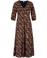 At Last - Belgravia Midi Dress Chocolate - Lyst