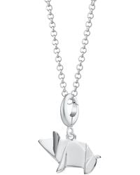 Lily Charmed - Sterling Origami Pig Charm Necklace - Lyst