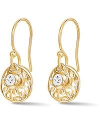 Dower & Hall - Hammered Disc & Sapphire Array Earrings - Lyst