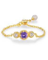 Azura Jewelry New York - Birthstone Chain Ring Vermeil - Lyst