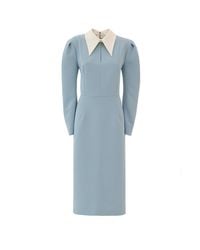 Julia Allert - Long Sleeve Formal Midi Dress – Light - Lyst