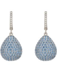 LÁTELITA London - Valerie Pear Drop Gemstone Earrings Silver Ice Blue - Lyst