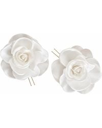 Yeva Sebastia - Satin Rose Bridal Hair Accessory - Lyst