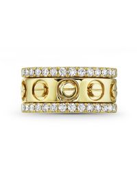 Artisan - 18k Yellow Gold & Natural Diamond In Vintage Cartier Mini Love Band Ring - Lyst
