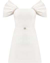 Tia Dorraine - Mirage Crystal Ornament Mini Dress, Pearl - Lyst