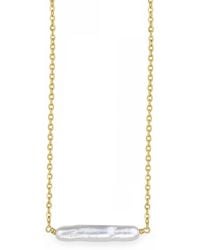 Astor & Orion - Maris Pearl Bar Necklace 18K On Sterling - Lyst