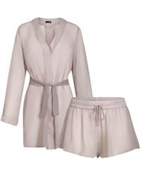 Je Mérite (I Deserve) - Silk Chiffon Shirt Dress & Tap Short Set - Lyst